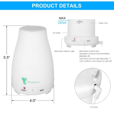 Diffuserlove 2 Pack Max 200ml Essential Oil Diffuser – Diffuserlove