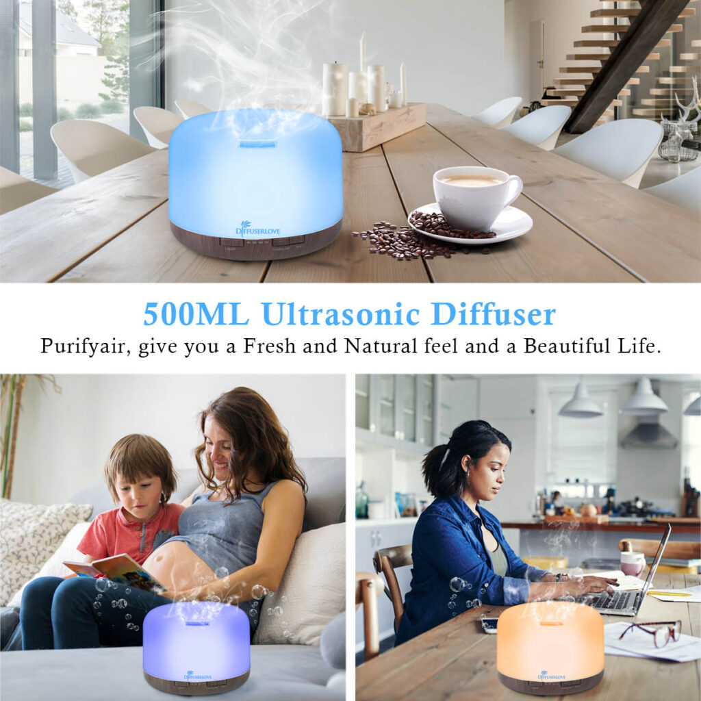Diffuserlove Essential Oil Diffuser 500ML Ultrasonic Aromatherapy