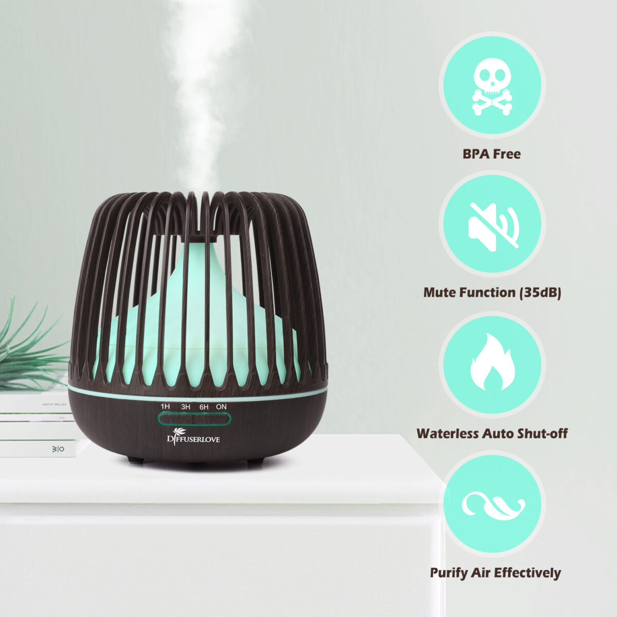 Diffuserlove Essential Oil Diffuser 500ml Ultrasonic Cool Mist ...